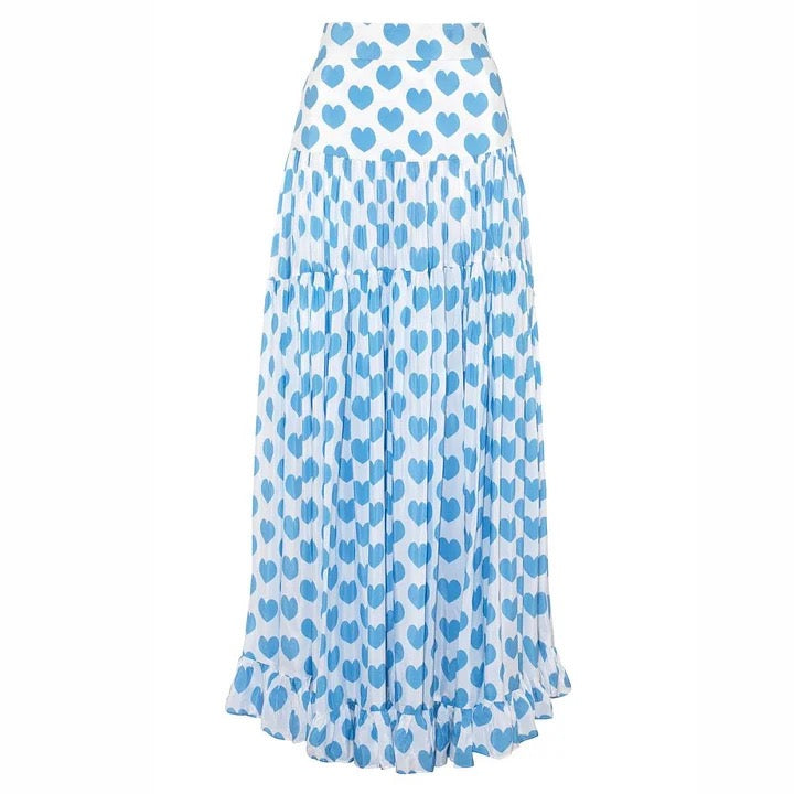 Blue Heart High-Waist Push-Up Bikini + Sarong