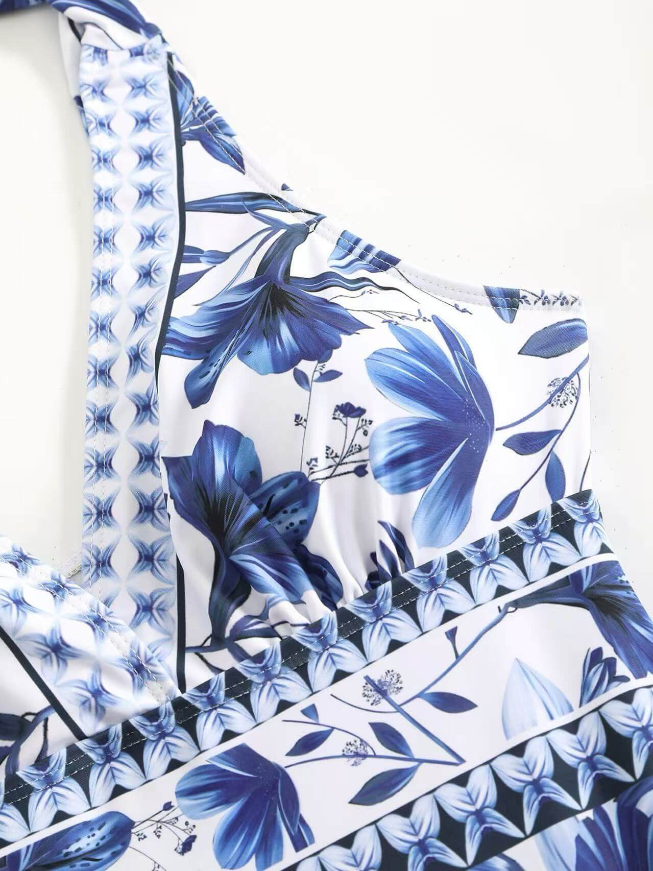 Floral Halter One-Piece & Sarong Set