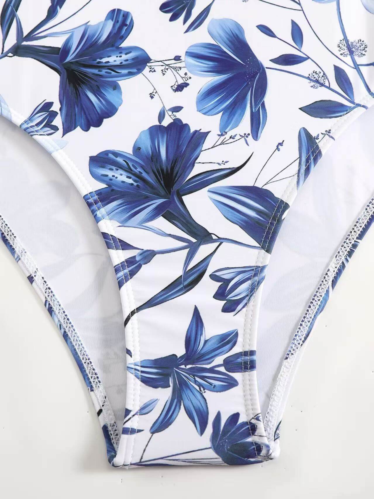 Floral Halter One-Piece & Sarong Set