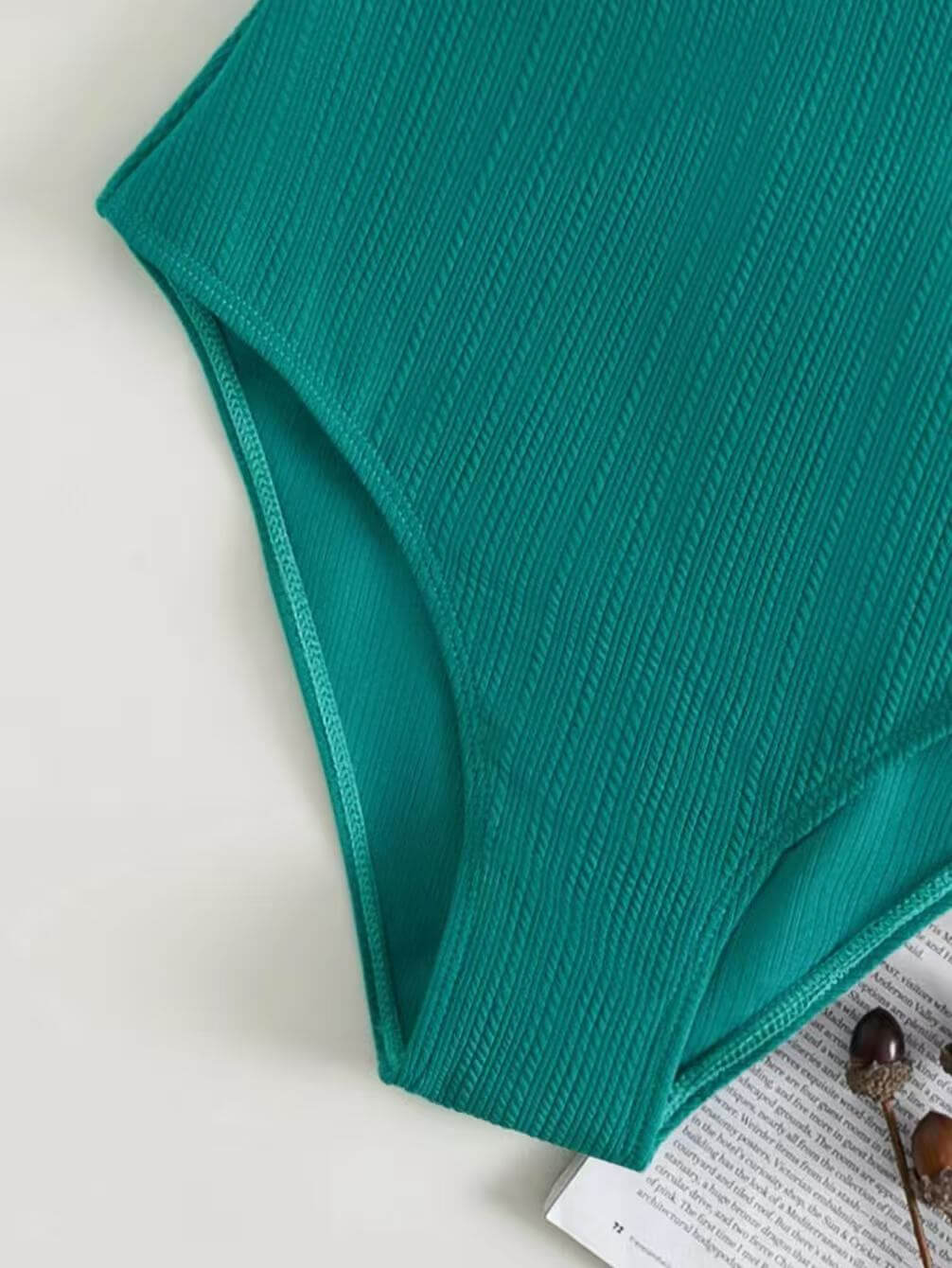 Ruffle Deep V One-Piece Swimsuit