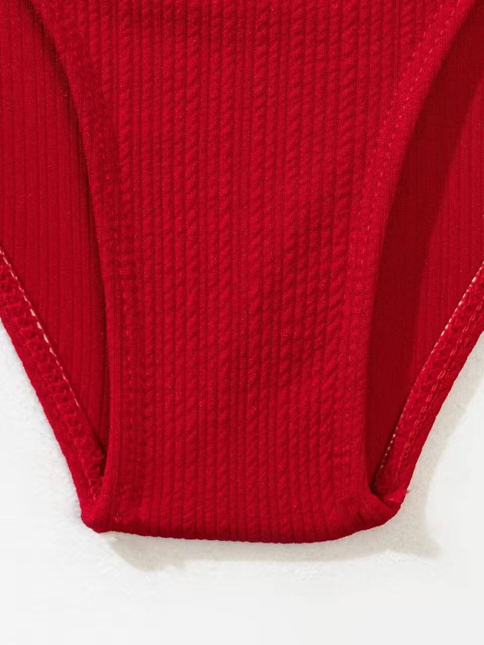 Ruffle Deep V One-Piece Swimsuit