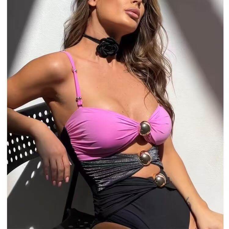 Cutout One-Piece & Sarong Set