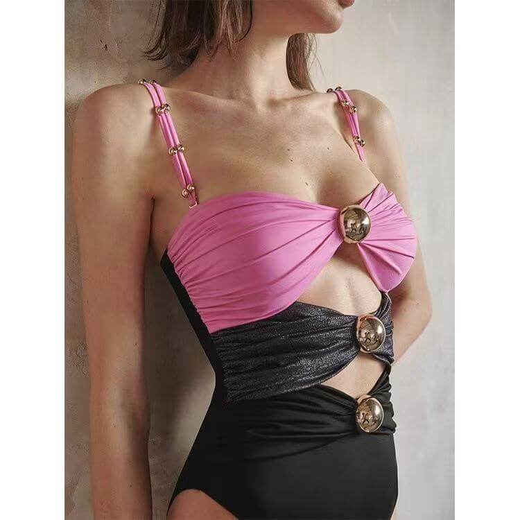 Cutout One-Piece & Sarong Set